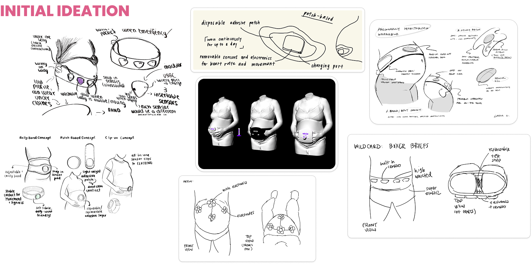 Initial Project Stardust wearable ideation sketches